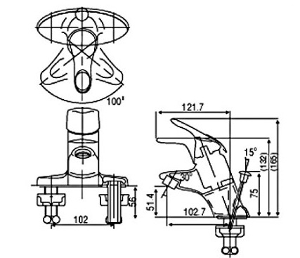 Bản vẽ kỹ thuật vòi Inax nóng lạnh LFV-202S