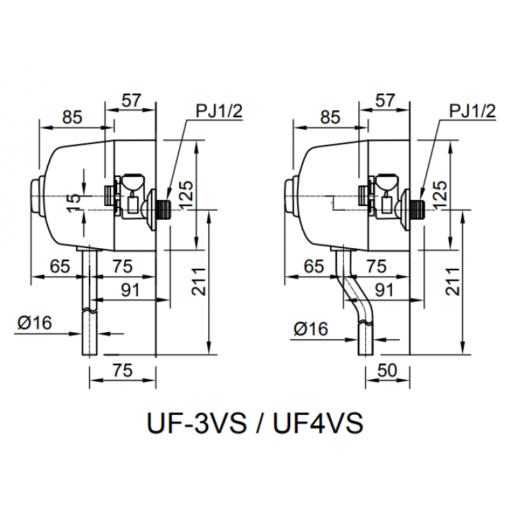 Van Xả Nhấn Bồn Tiểu Inax UF-3VS (Ống Thẳng)